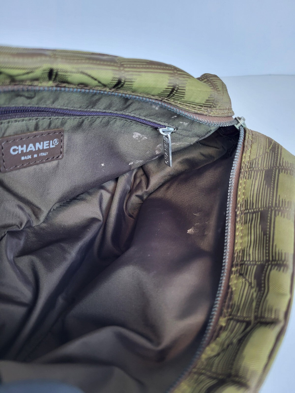 Chanel Vintage Cosmetic Travel Bag Green