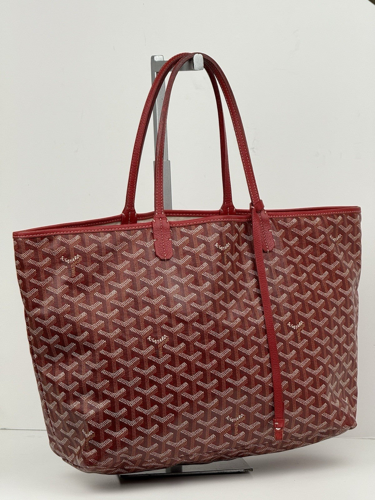 Goyard Goyardine Saint Louis PM Red Canvas Tote Bag