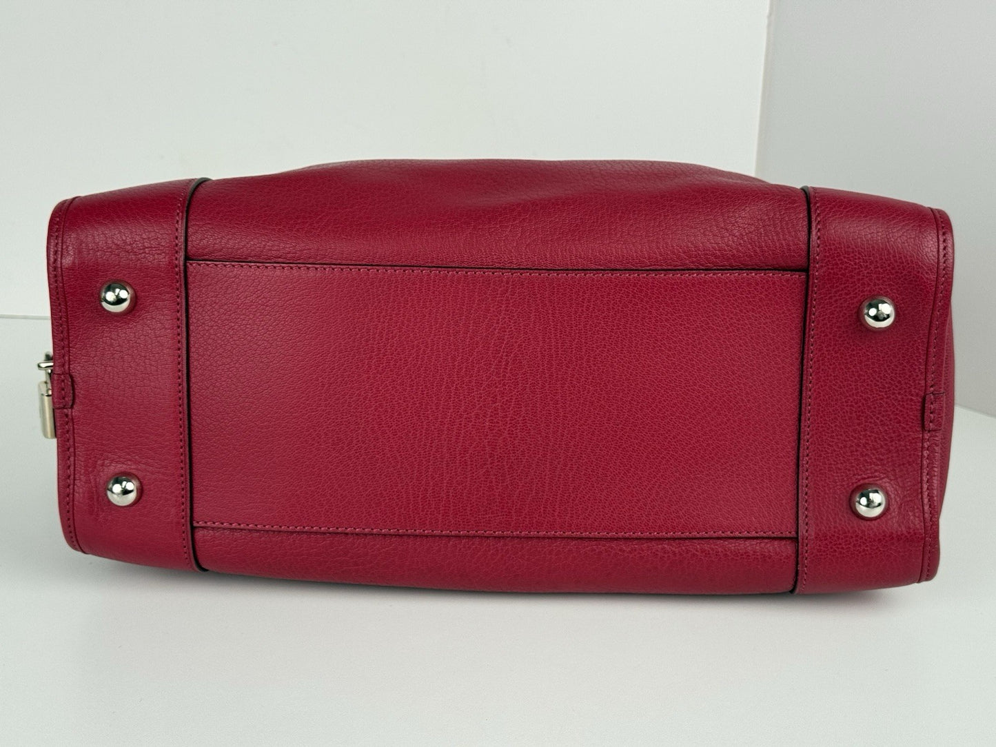 Loewe Womens Double Handle Grain Leather Amazona Shoulder Bag Pink