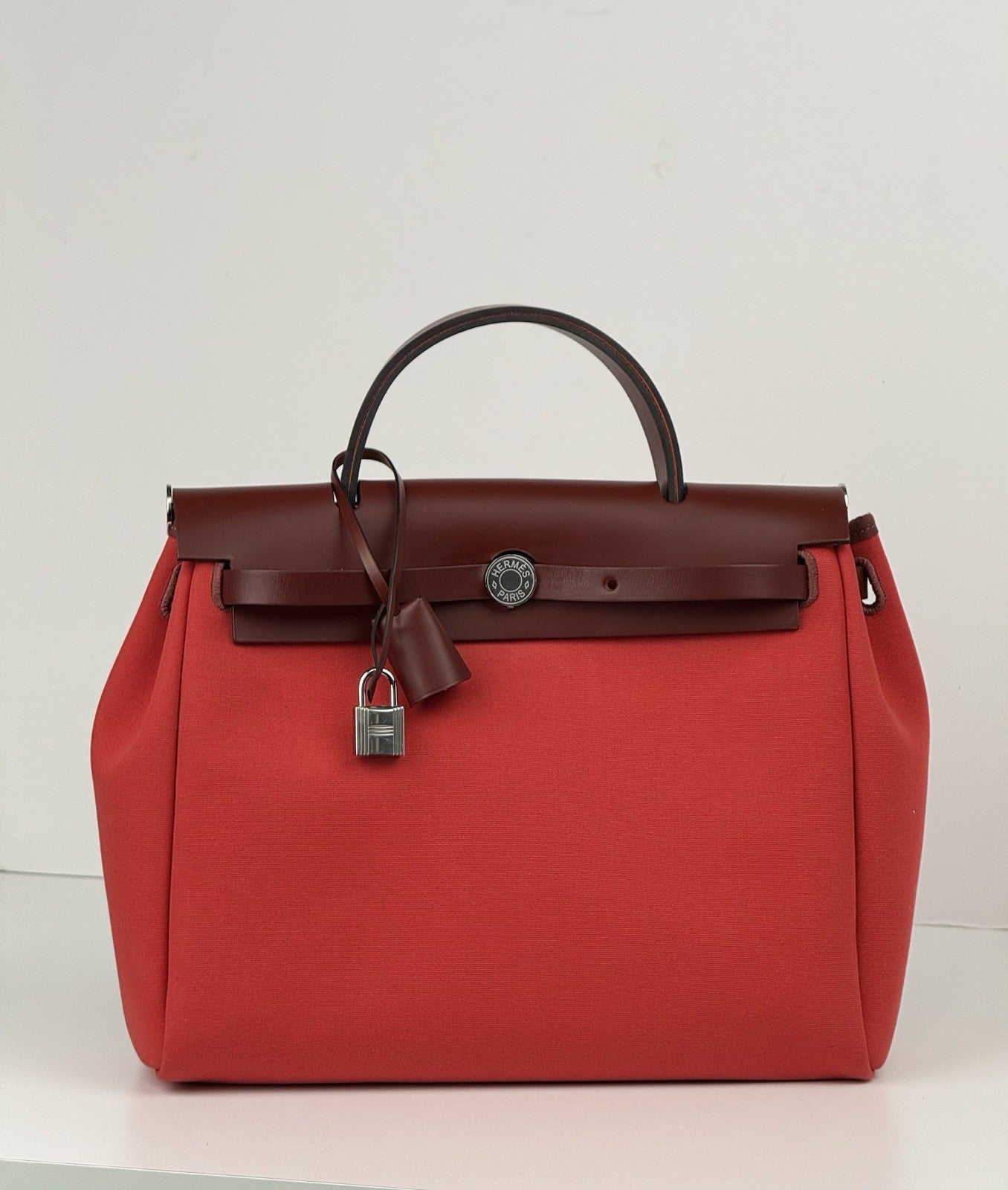 Hermes Toile & Vache Hunter Herbag Zip Retourne 31 (2019) Red Bag