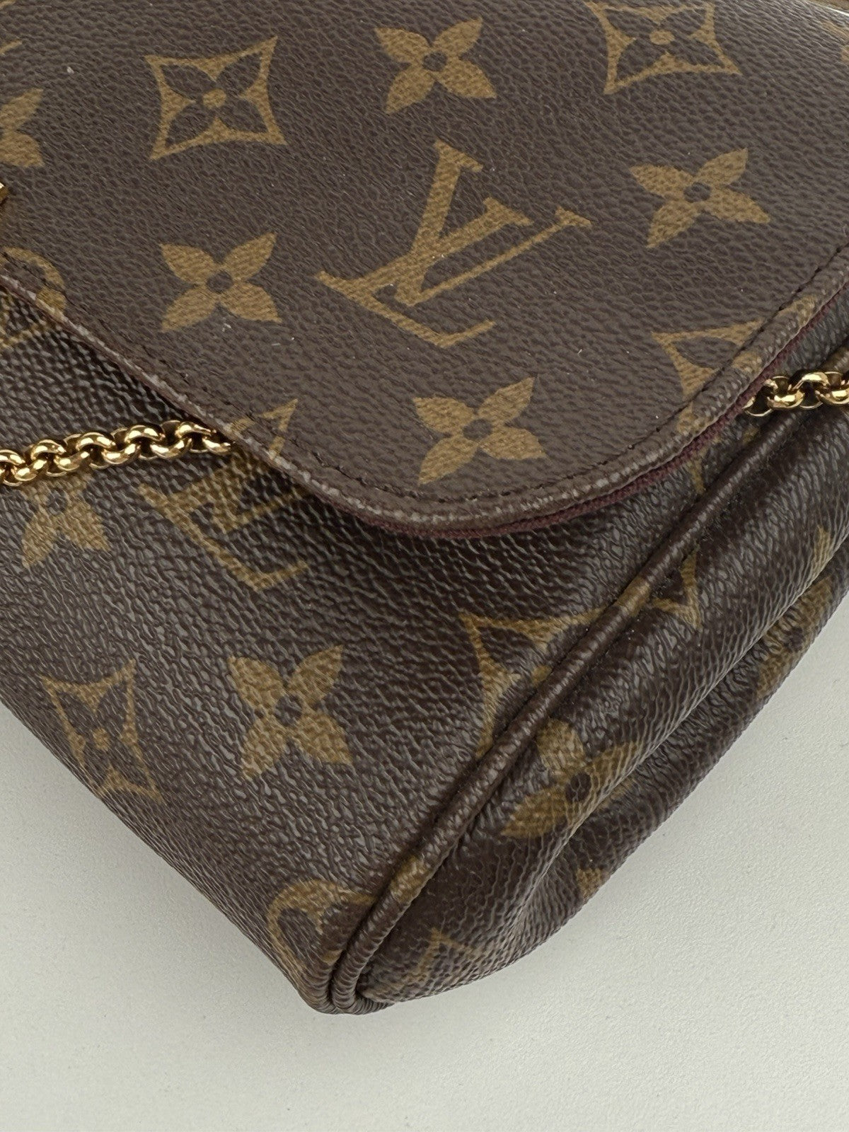 Louis Vuitton Favorite MM Brown Leather Crossbody Bag