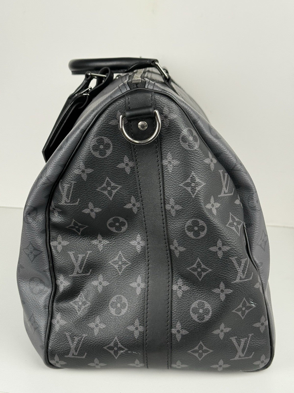 Louis Vuitton Duffle Bag M Monogram Eclipse Keepall Canvas Black/Gray Size 50