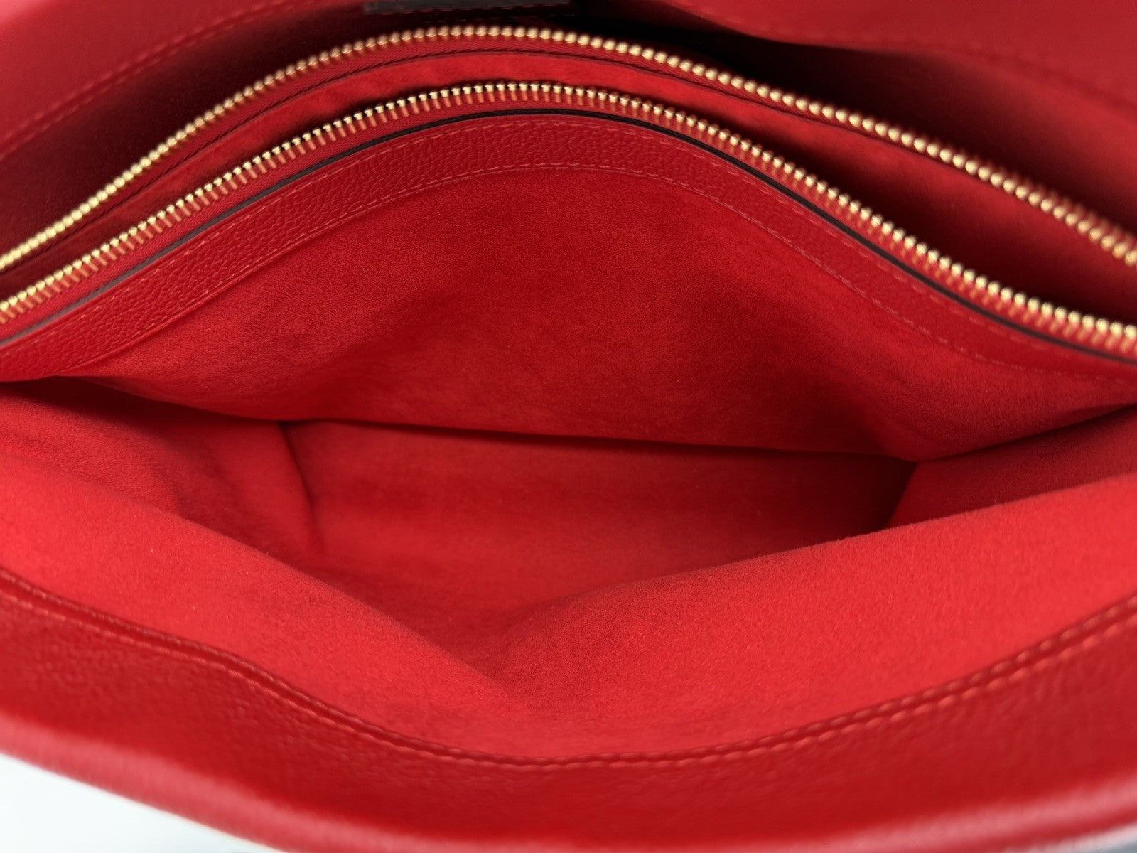 Louis Vuitton Bag Pallas Shopper Monogram Tote Brown/Red Canvas Leather