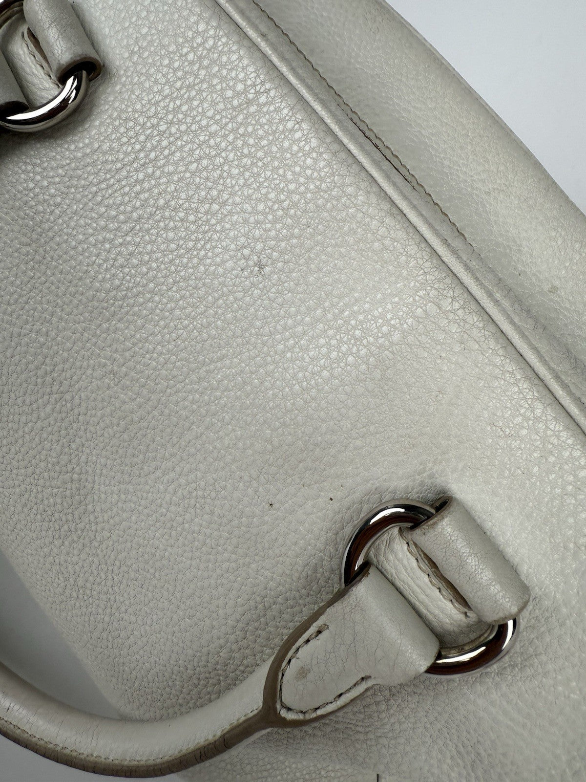 PRADA Two Way Shoulder Bag White Leather