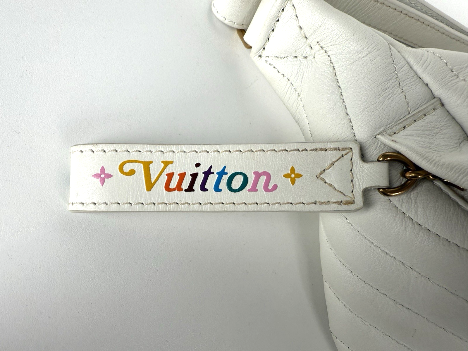 Louis Vuitton Calfskin Leather New Wave Bumbag Belt Bag for Women in White