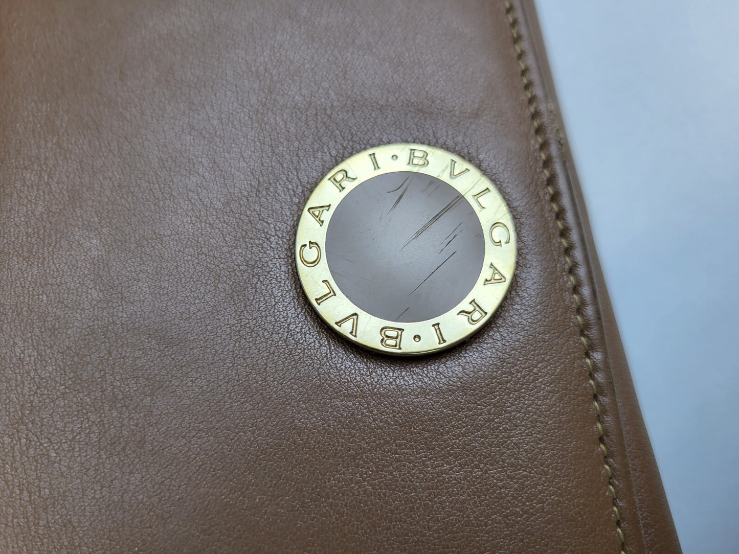 BVLGARI Wallet Corolle Brown Leather Coin Purse Long Wallet