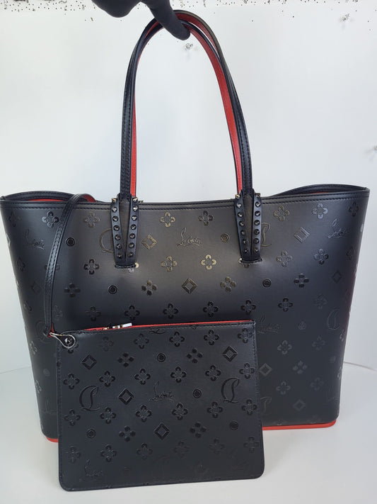 Louboutin Calfskin Loubinthesky East West Cabata Tote Black