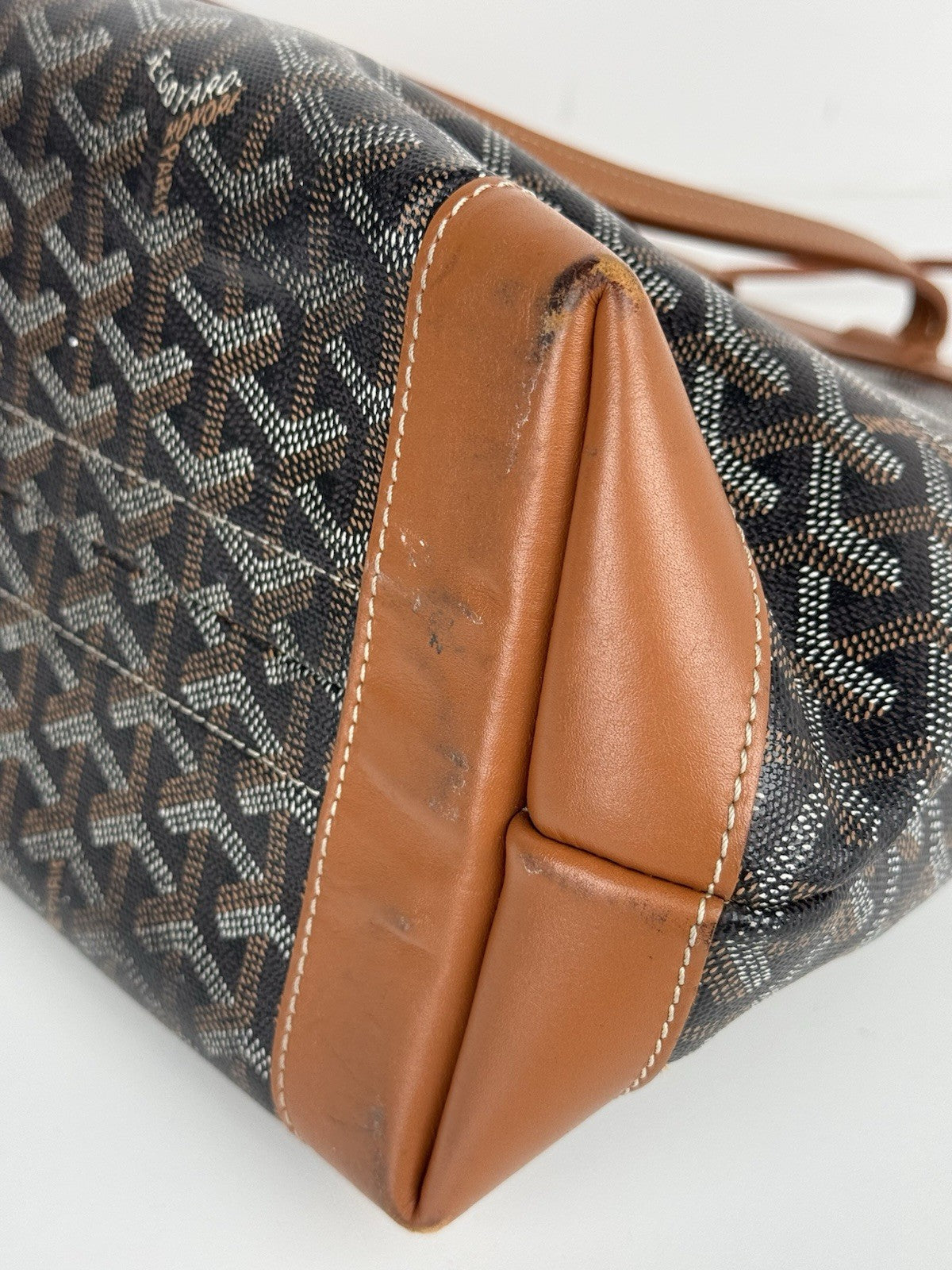 Goyard Bellechasse PM Women's Tote Bag Coated Black/Brown Canvas