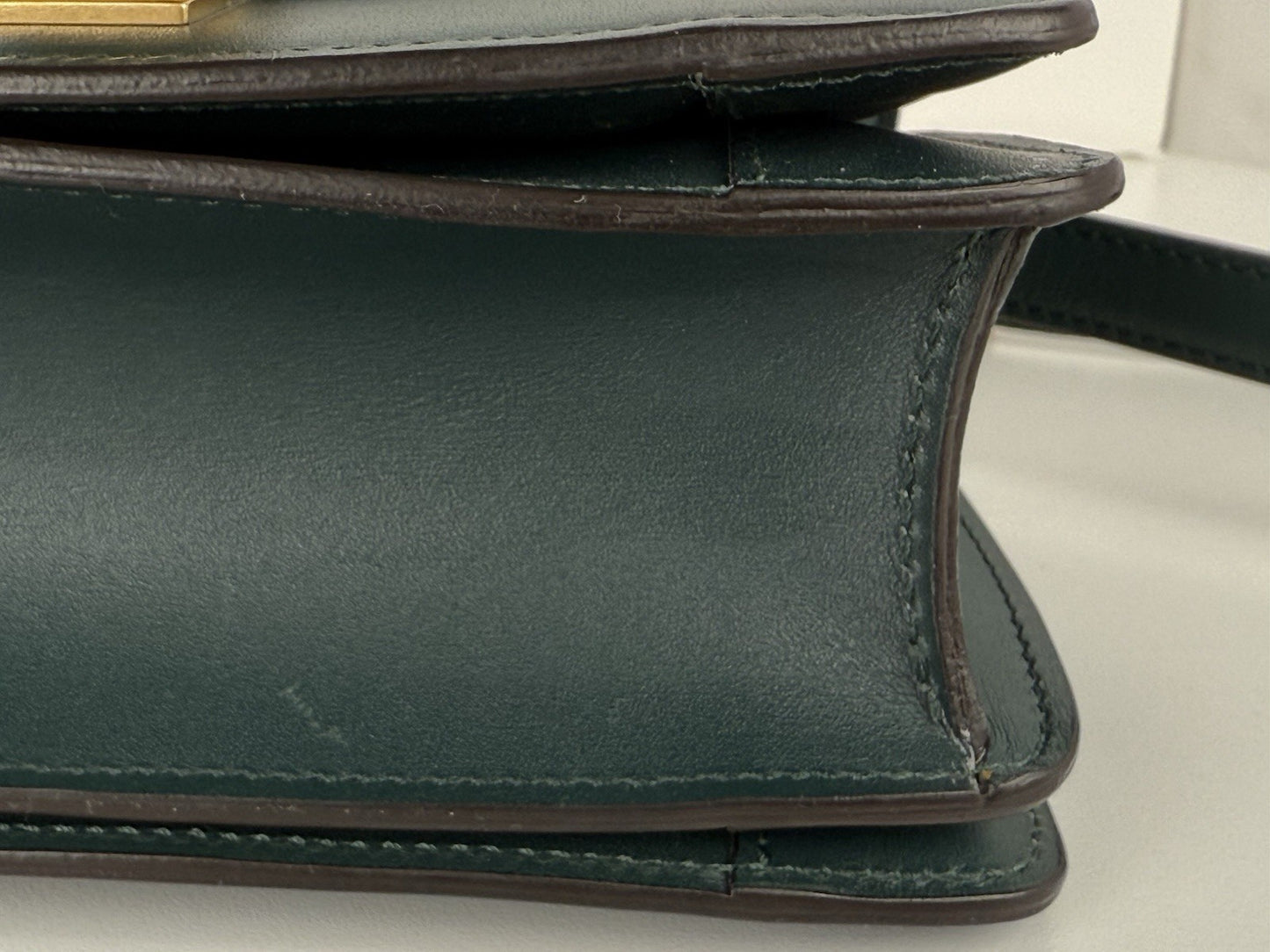 Celine Classic Box Shoulder Bag Medium Dark Green Leather
