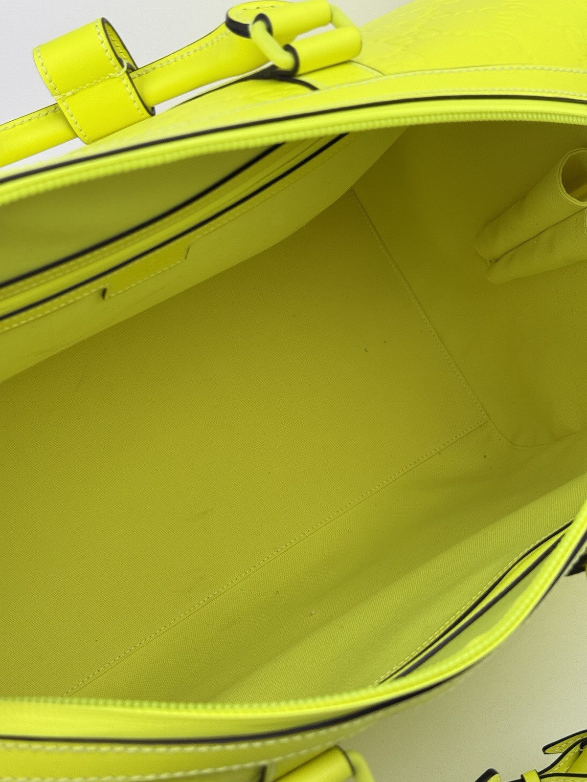 Gucci Duffel Bag Neon Yellow Rubber Bag