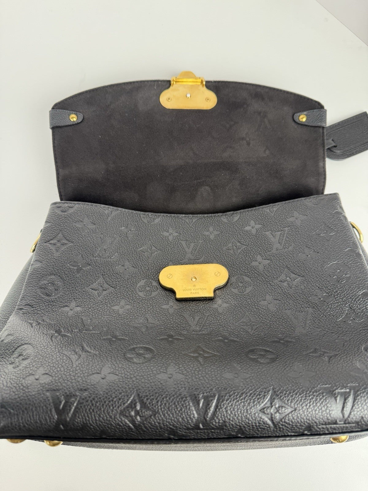 Louis Vuitton Black Monogram Empreinte Leather Georges BB Bag