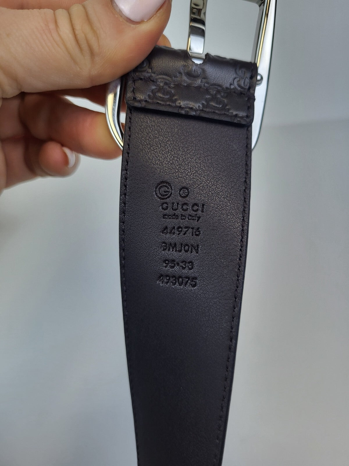 Gucci Belt Dark Brown Monogram Leather 95/34