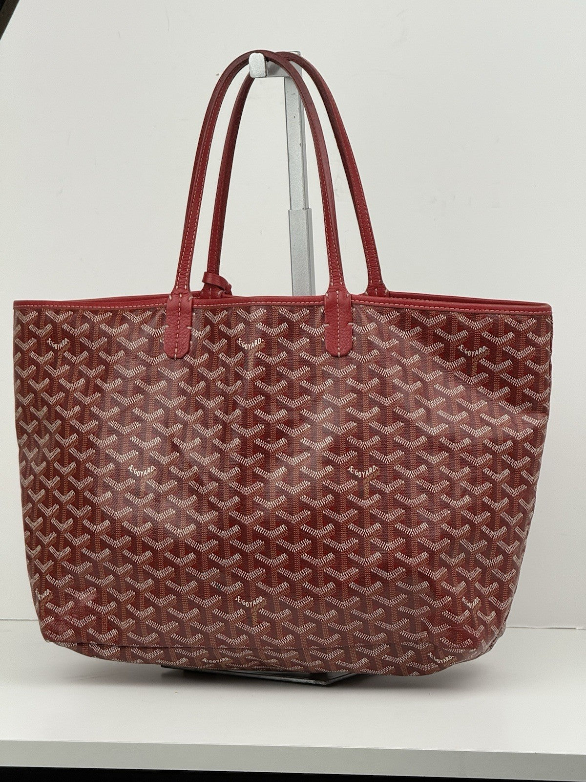 Goyard Goyardine Saint Louis PM Red Canvas Tote Bag