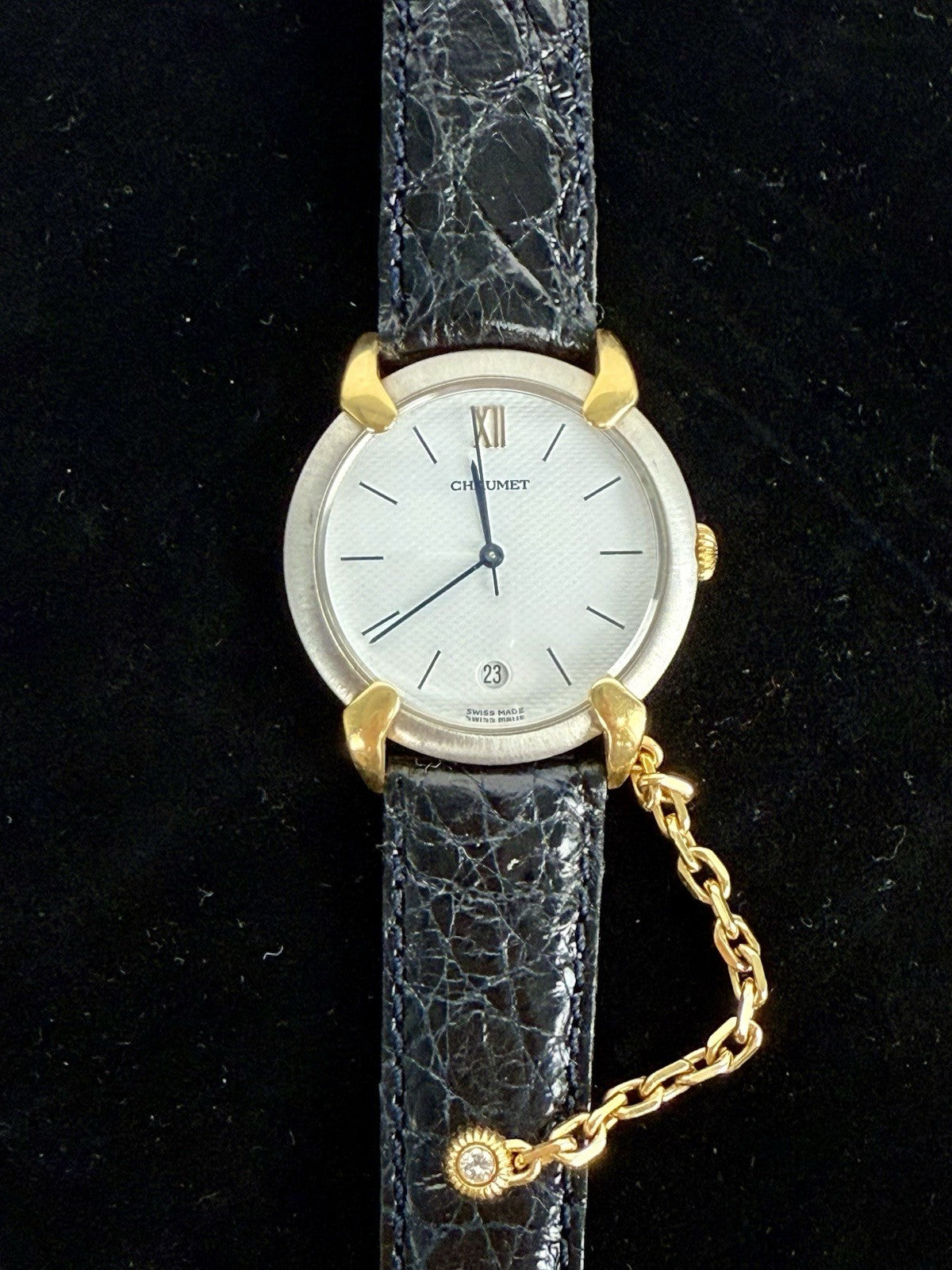 CHAUMET Paris 18k Gold & Stainless Steel Griffith 32mm Quartz Watch 9 Inch Size