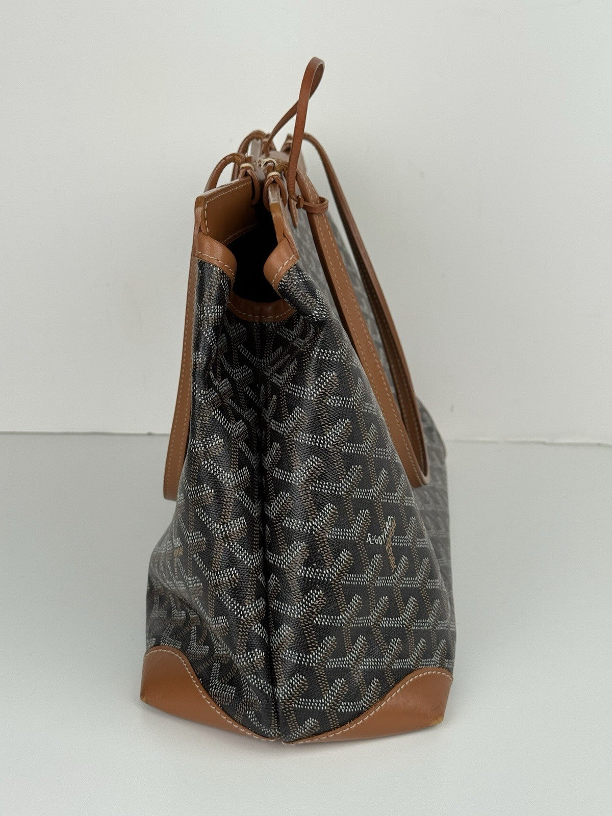 Goyard Bellechasse PM Women's Tote Bag Coated Black/Brown Canvas