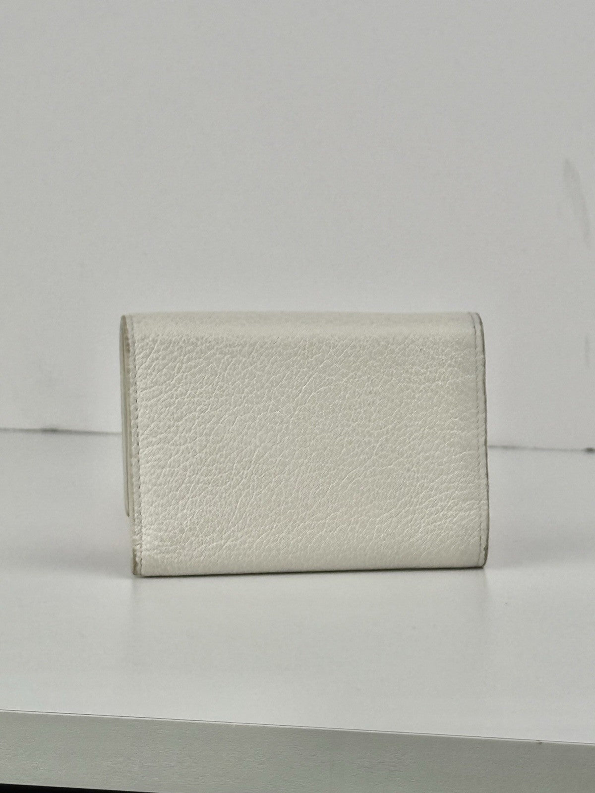 Bottega Veneta White Leather Small Wallet