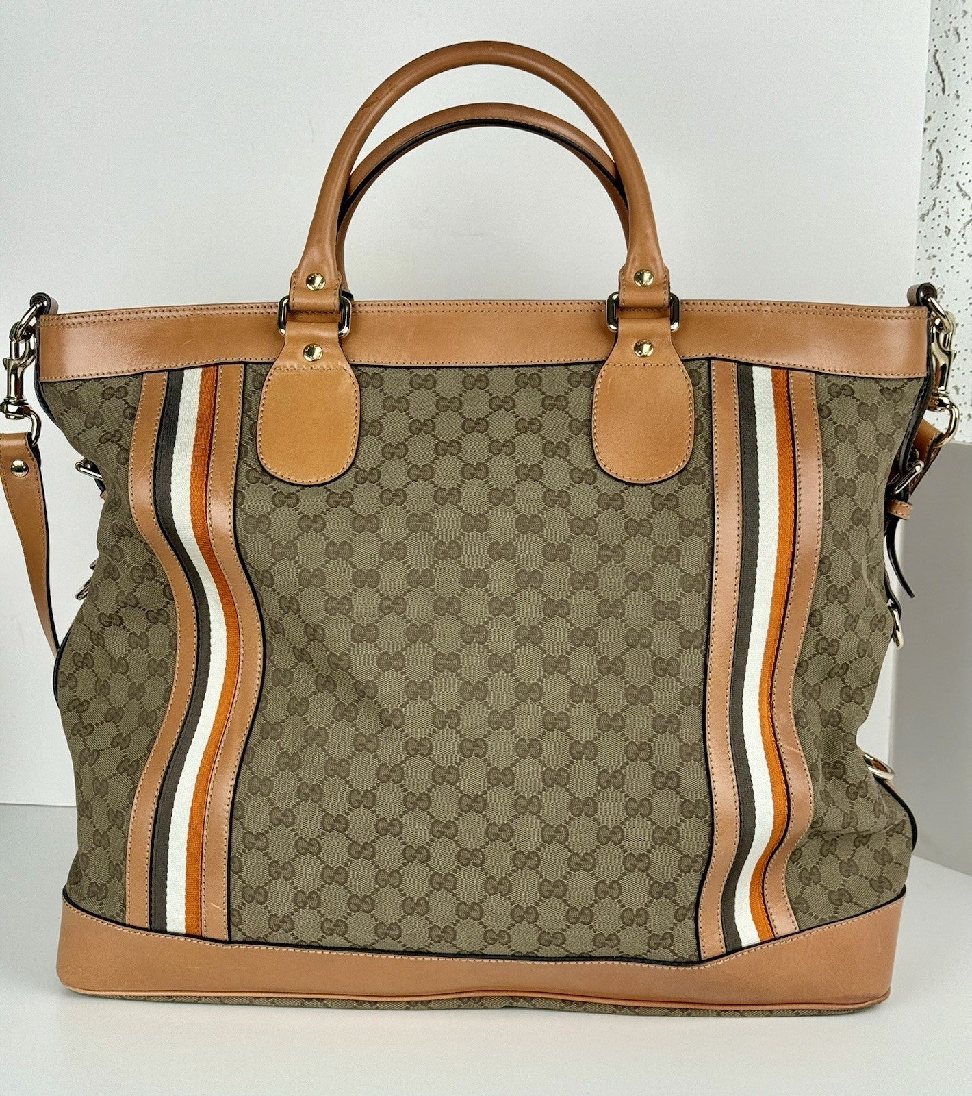 Gucci Canvas Messenger Luggage Bag Large