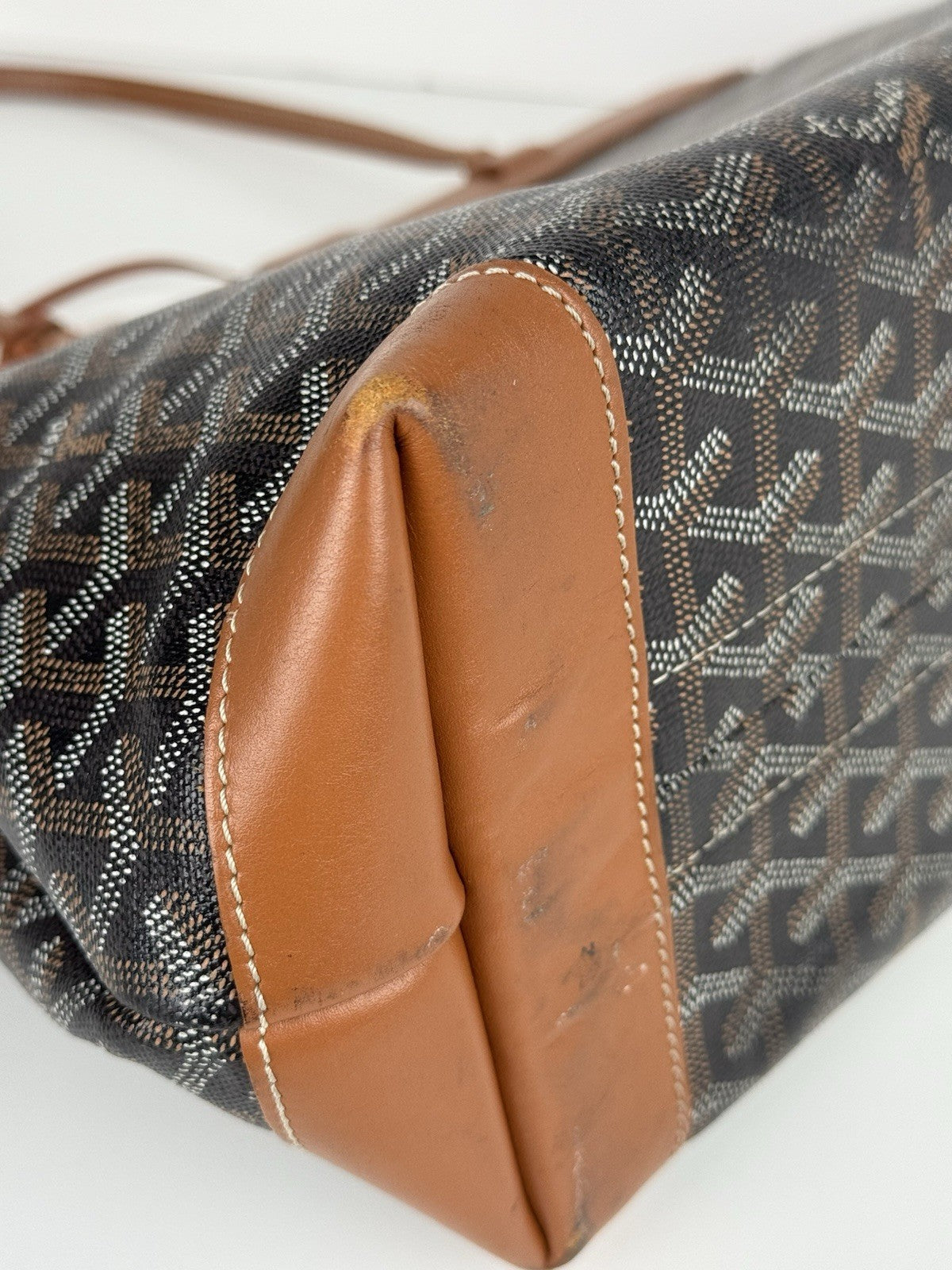 Goyard Bellechasse PM Women's Tote Bag Coated Black/Brown Canvas