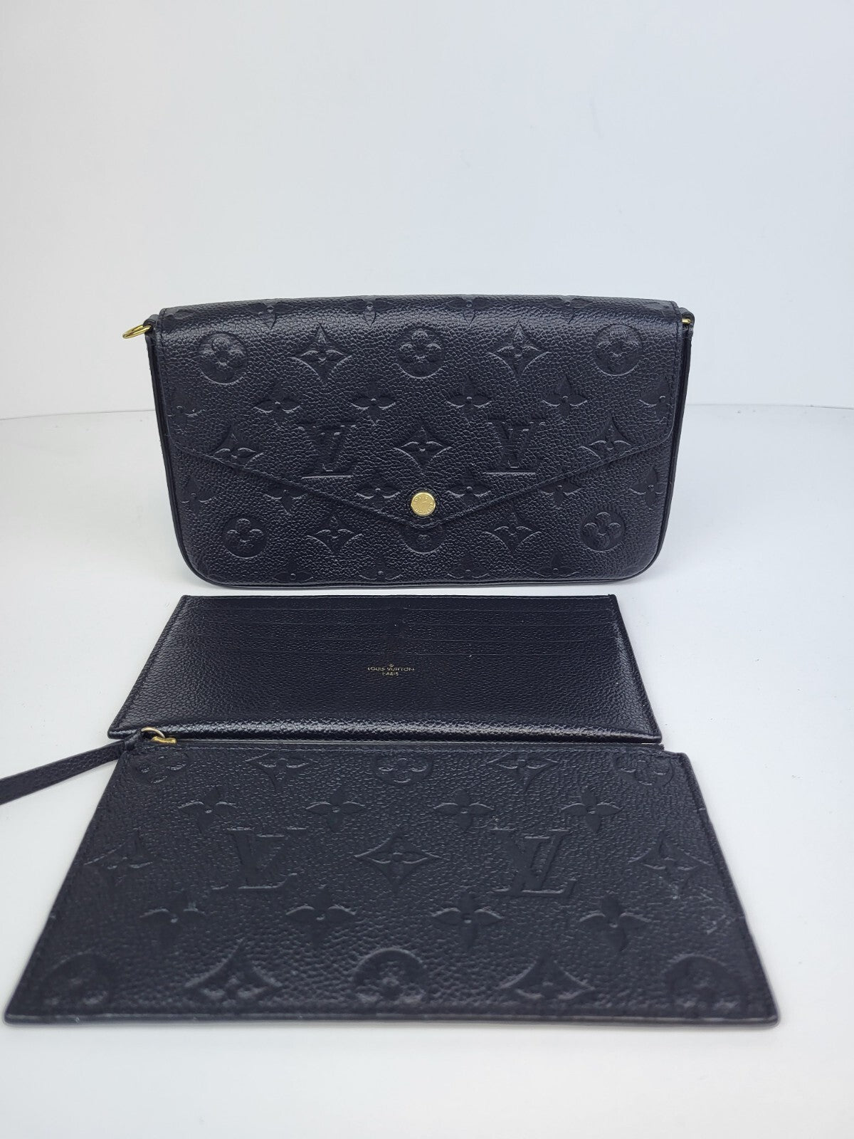 Louis Vuitton Felicie Pochette Monogram Black Leather Bag