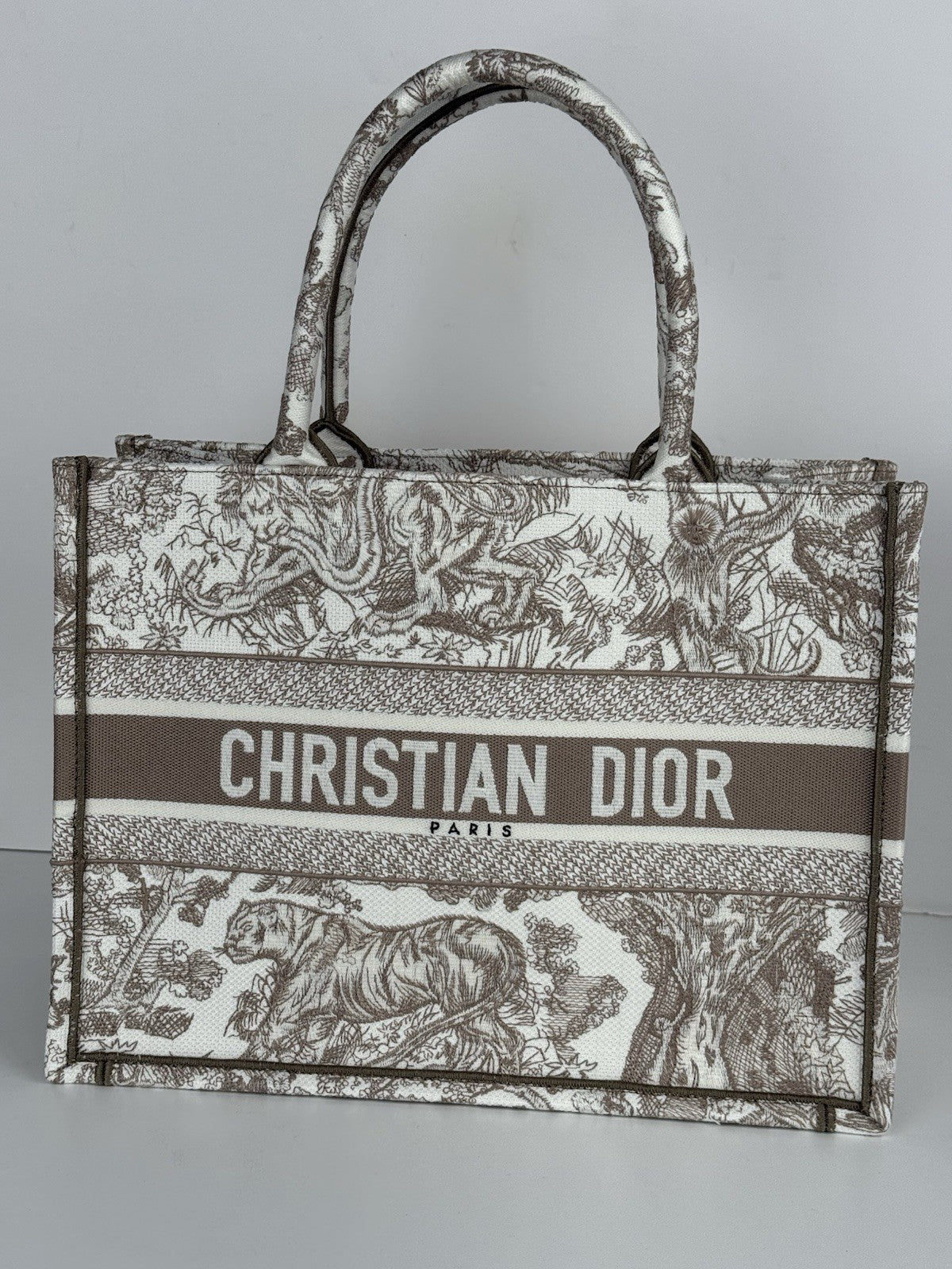 Dior Book Toile De Jouy Tote Small White/Beige Canvas