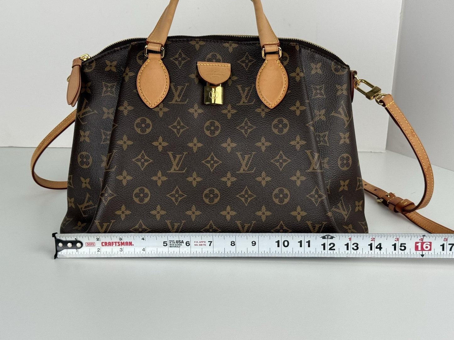 LOUIS VUITTON Monogram Tote Bag Rivory Hand Bag Brown Canvas