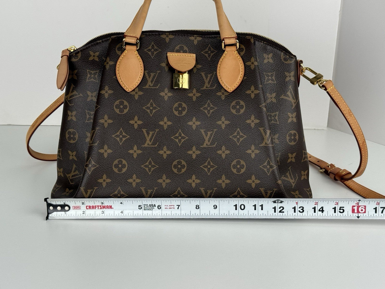 LOUIS VUITTON Monogram Tote Bag Rivory Hand Bag Brown Canvas