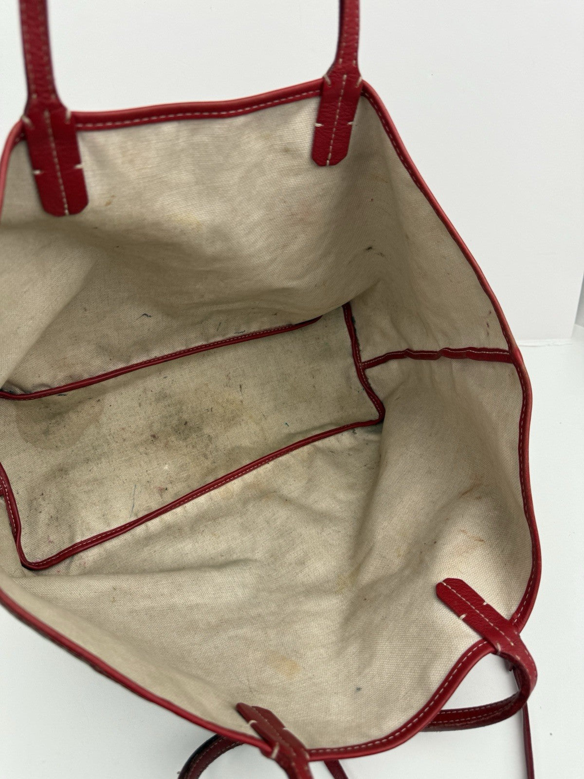 Goyard Goyardine Saint Louis PM Red Canvas Tote Bag