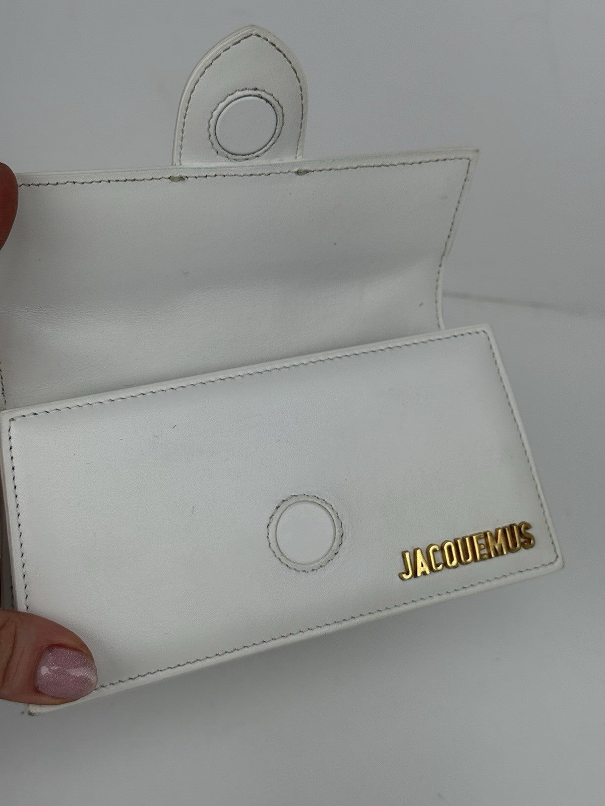 JACQUEMUS  Calfskin Le Bambino White Bag