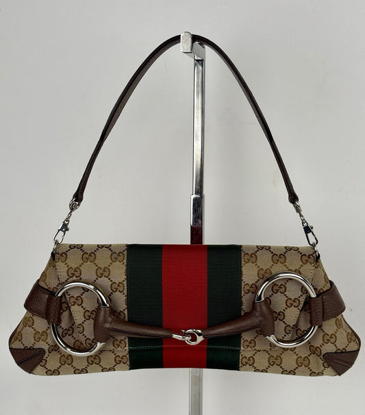 Gucci Horsebit Bag Canvas Shoulder Bag