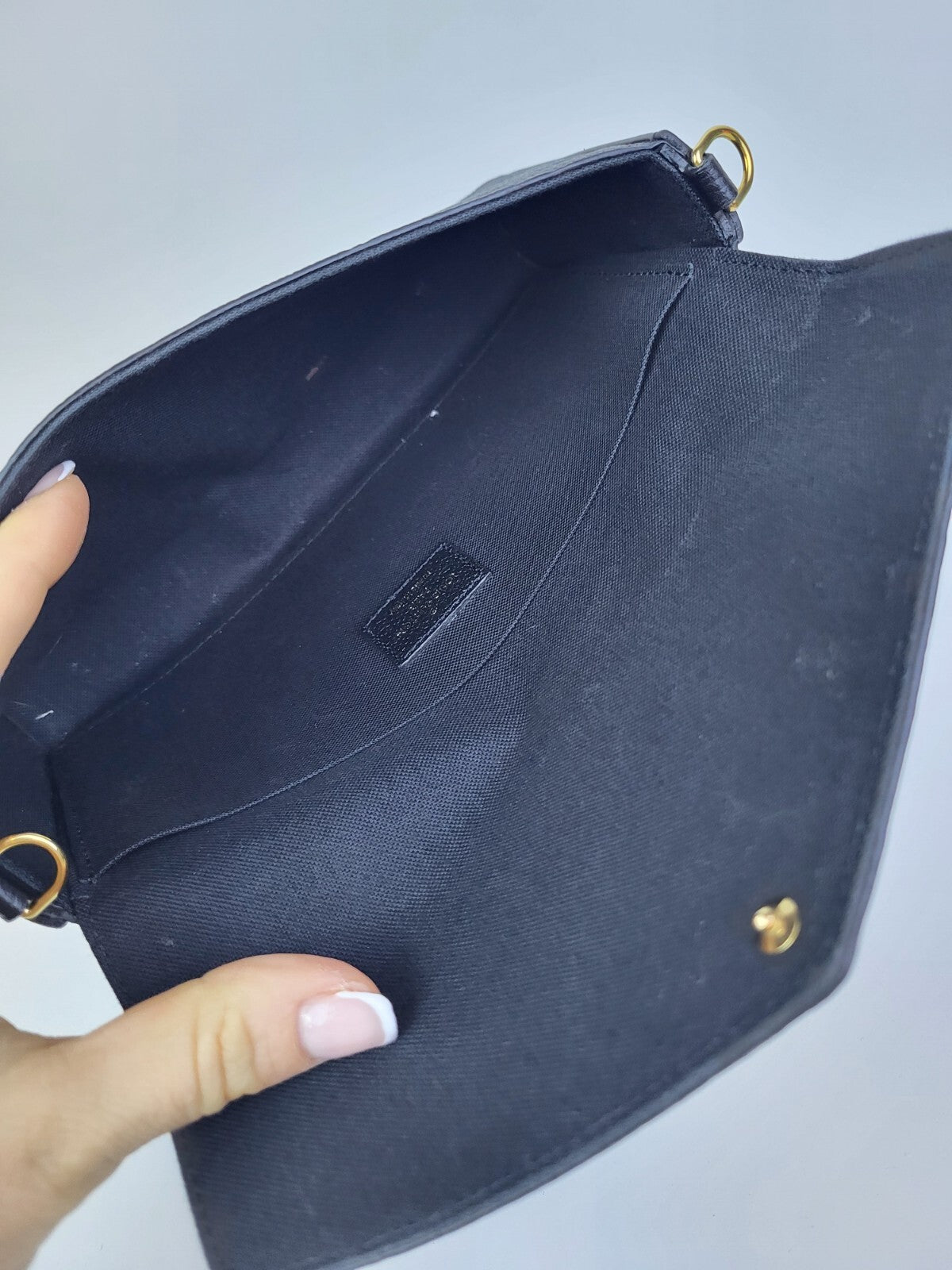 Louis Vuitton Felicie Pochette Monogram Black Leather Bag