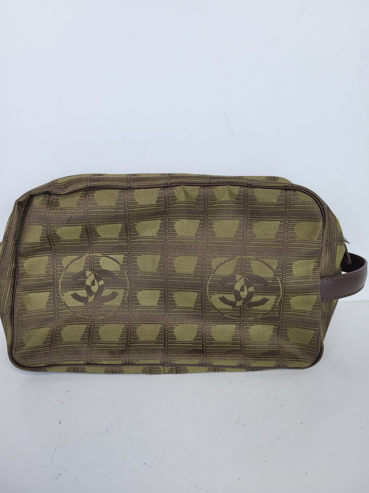 Chanel Vintage Cosmetic Travel Bag Green