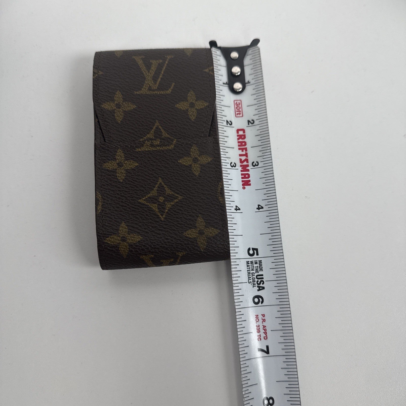 Louis Vuitton Monogram Case Brown Leather 5 Inch