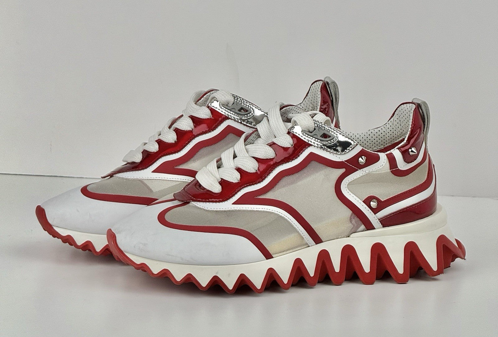 Christian Louboutin Sharkina Women's Sneaker in Red/White Size 37