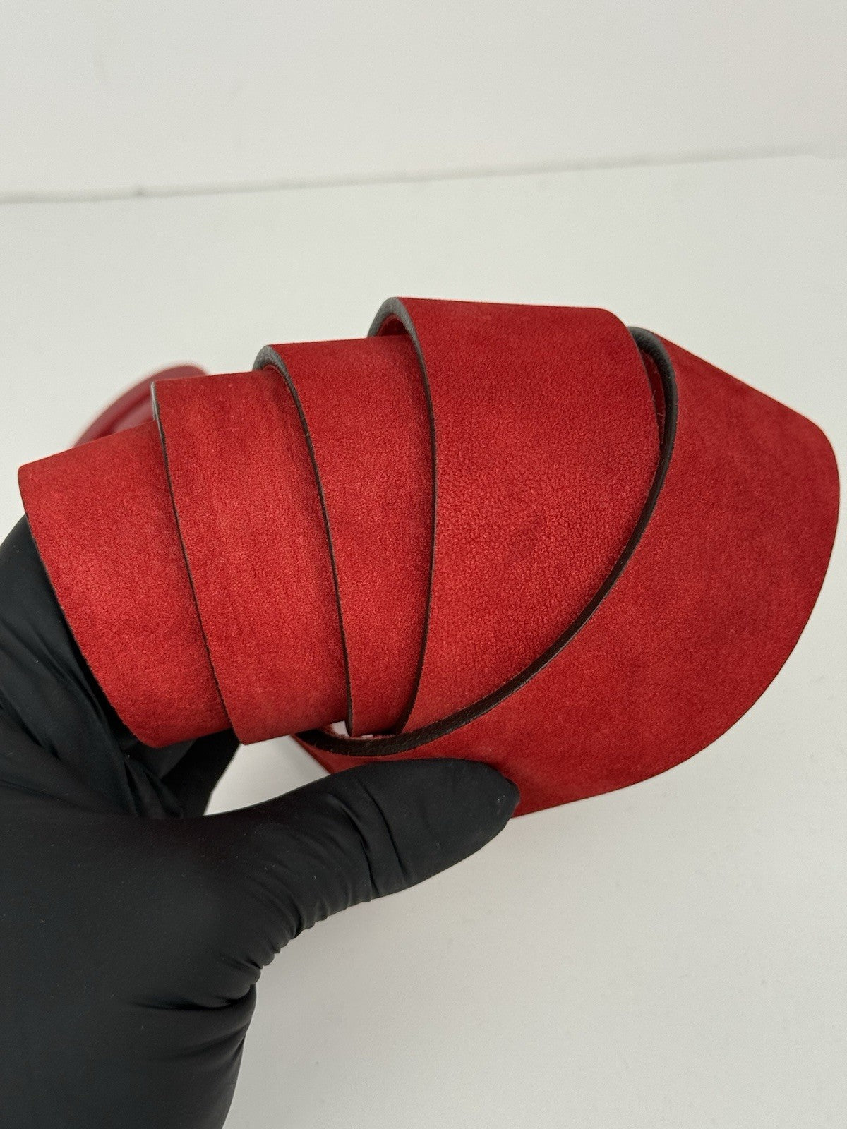Gucci Suede Red Belt Size 40