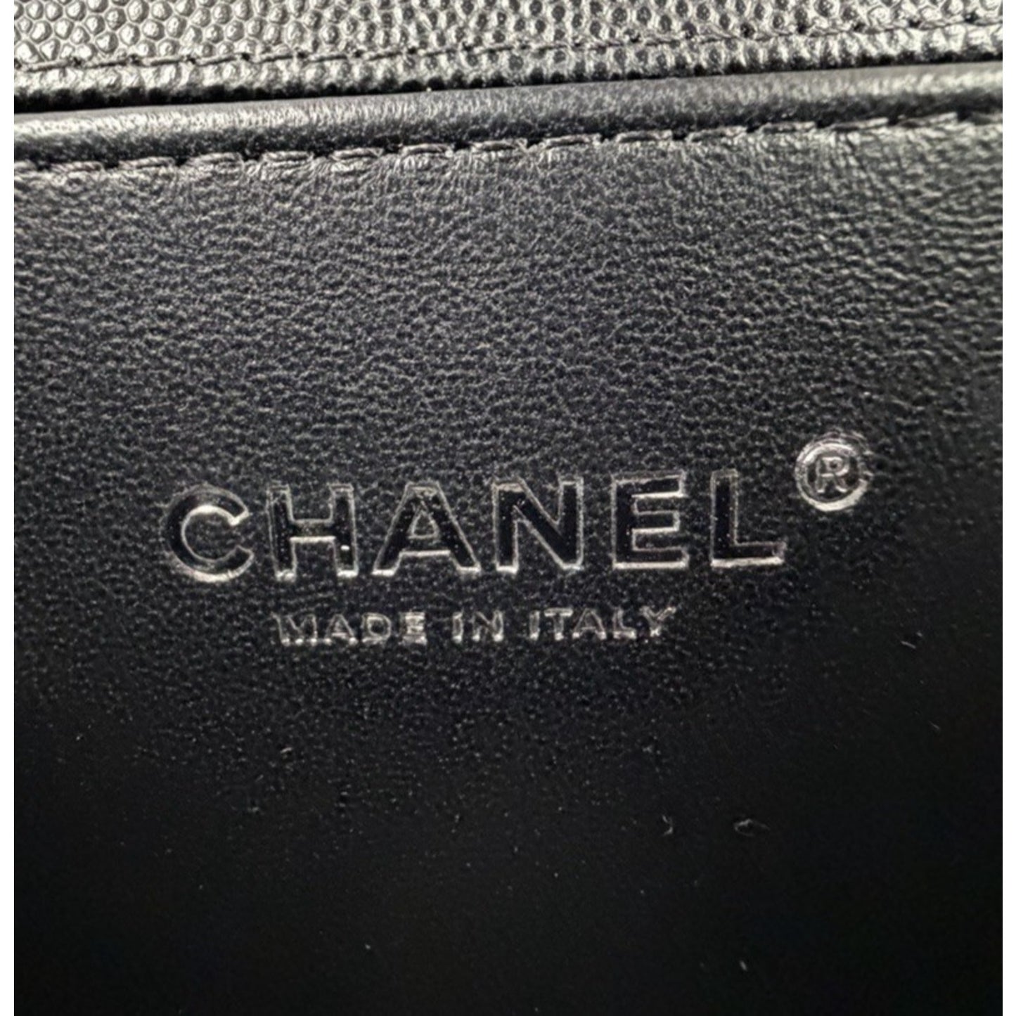 Chanel Boy Flap Bag Old Medium in Black Caviar Leather Gunmetal Hardware NFC C6
