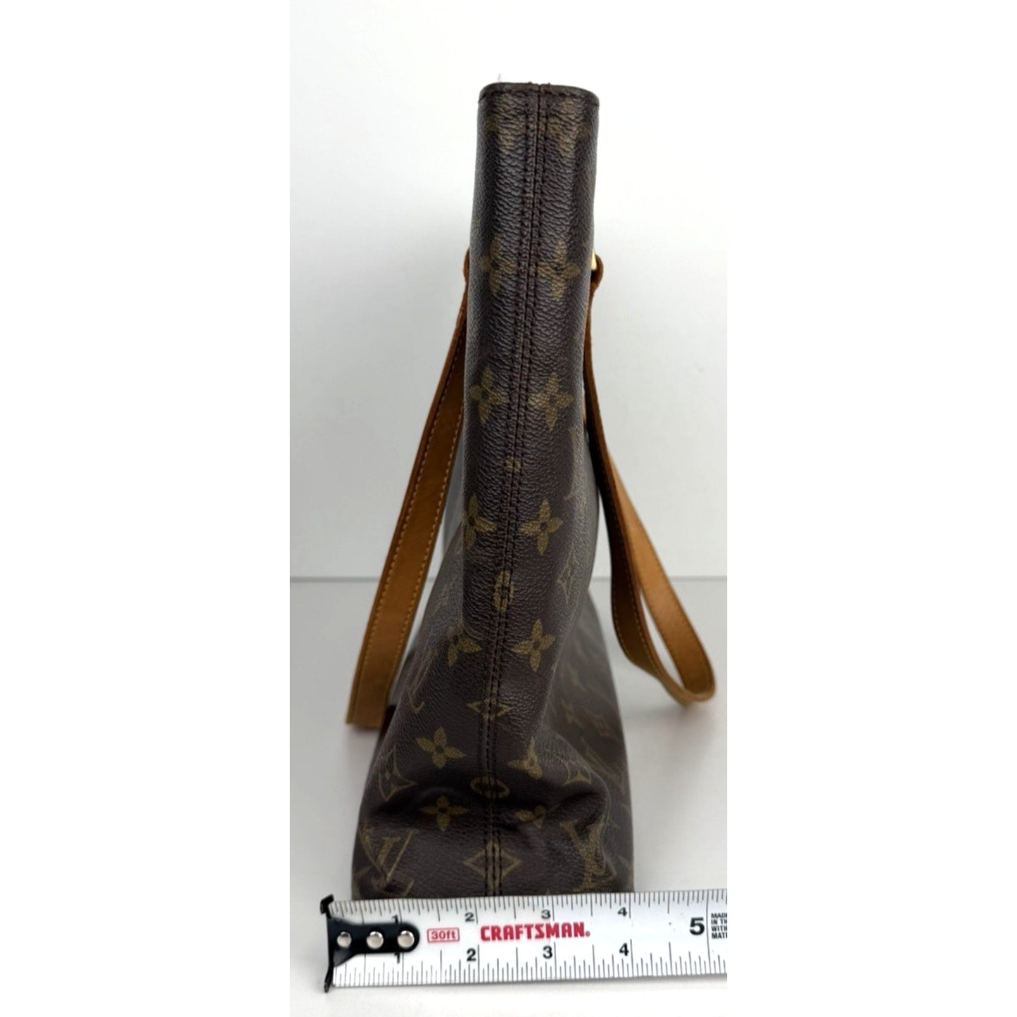 Louis Vuitton Cabas Mezzo Bag in Brown Monogram Coated Canvas Vintage 2002 S