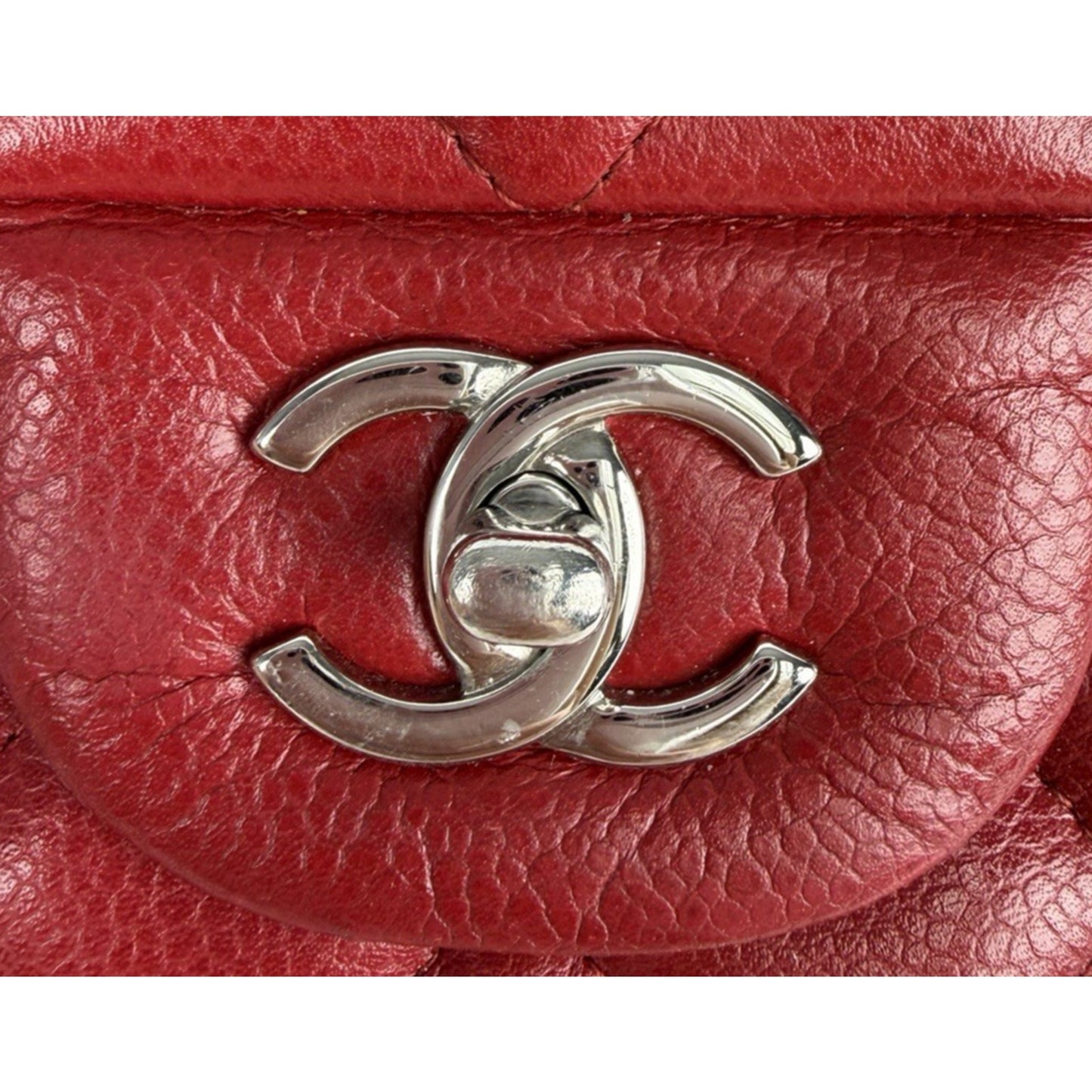 Chanel Classic Double Flap Jumbo Shoulder Bag in Red Leather 2011 D-1