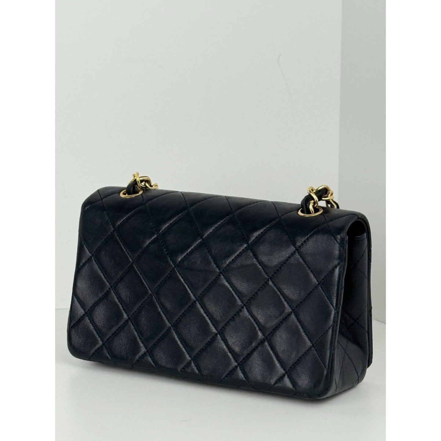 Chanel Vintage Midnight Blue Single Flap Shoulder Bag