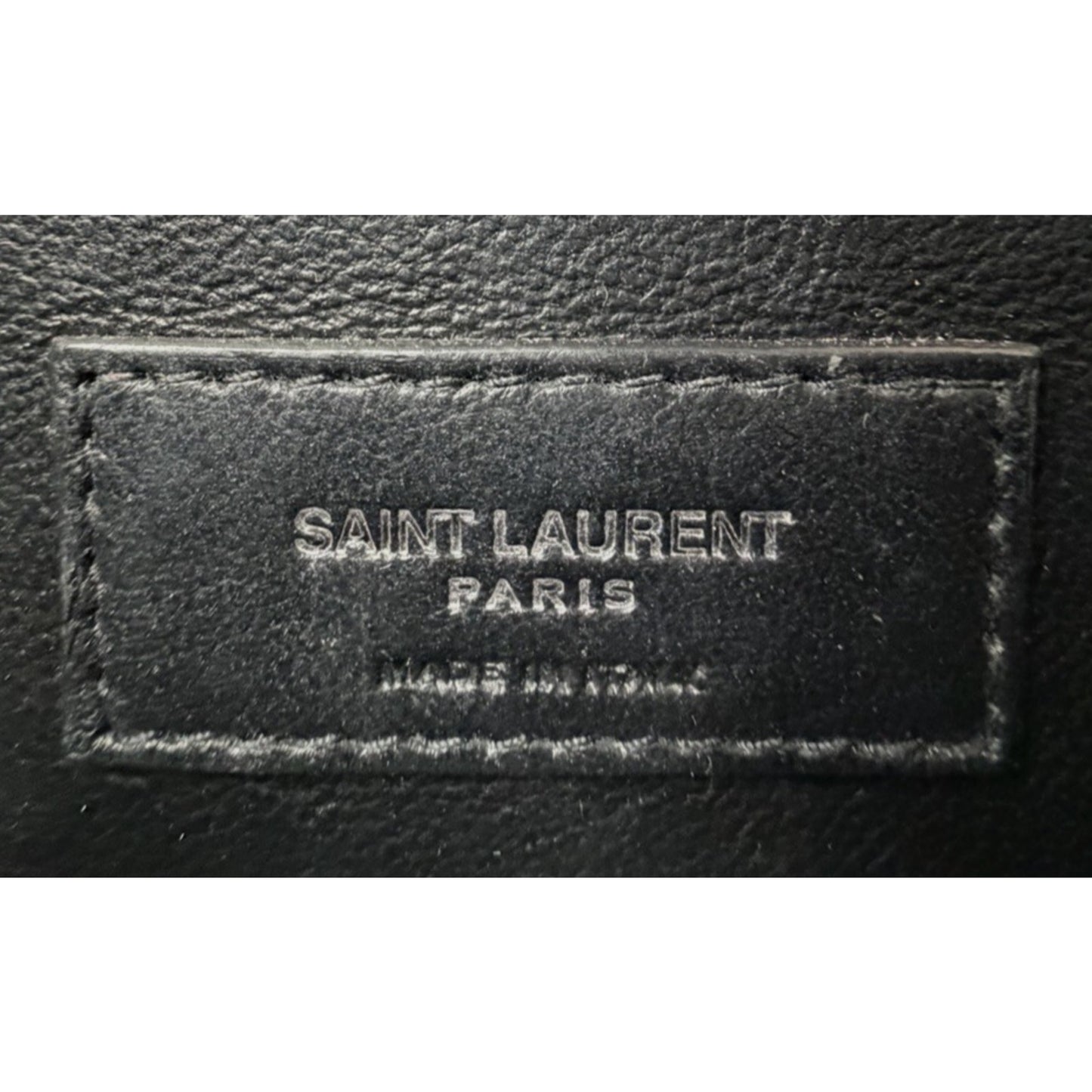 Saint Laurent Envelope Medium Chain Bag in Black Grain de Poudre Leather C6