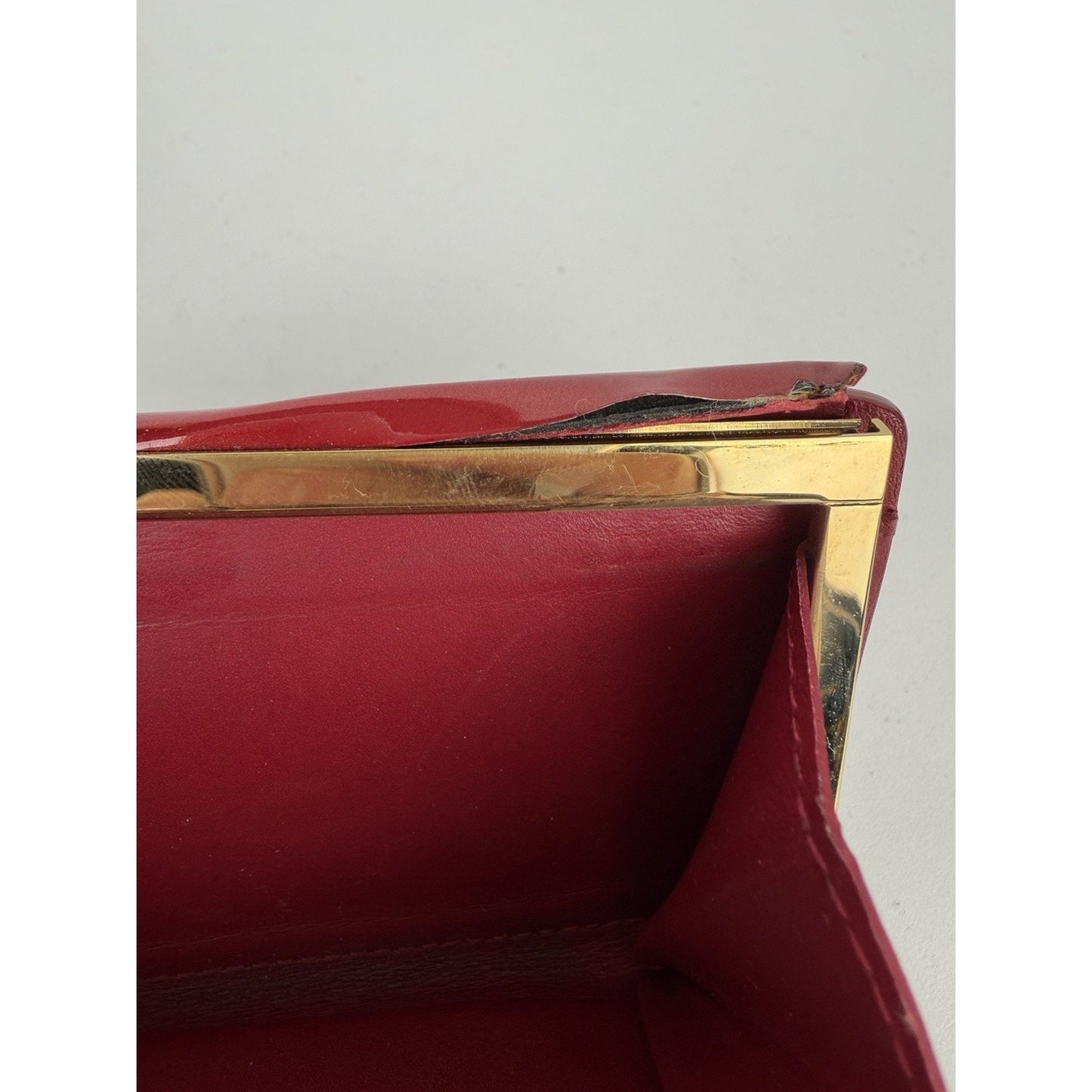 Louis Vuitton LV Monogram Vernis Patent Leather French Purse Wallet in Red 2007