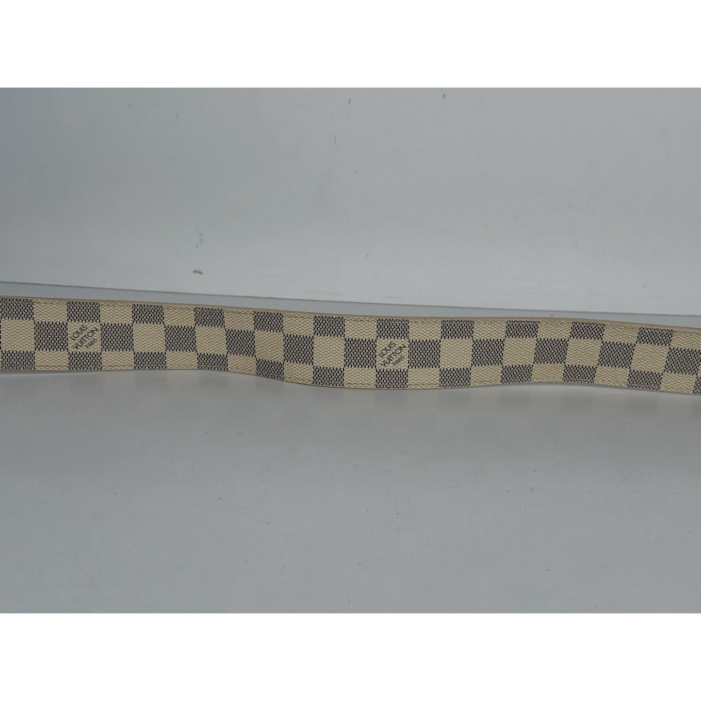 Louis Vuitton Initiales Belt 90-36 Damier Azur Canvas & Gold-Tone Hardware K1