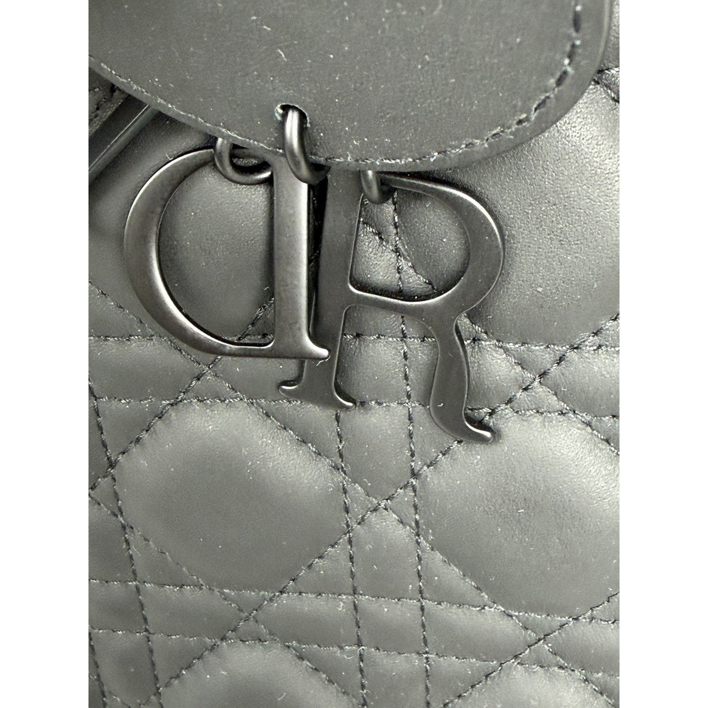 Christian Dior Ultra Matte Lady Dior Bag Large in Black Cannage Leather 2019 S