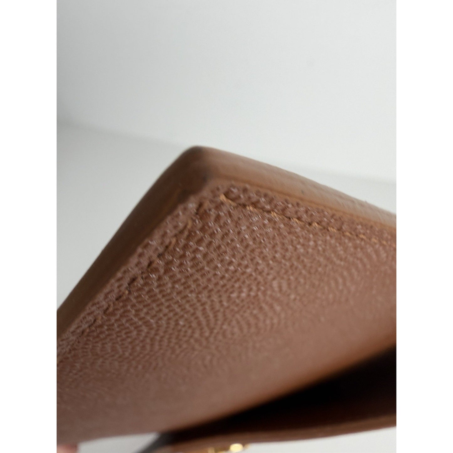 Saint Laurent Uptown Pouch Brown Grained Calfskin Leather YSL Monogram K2