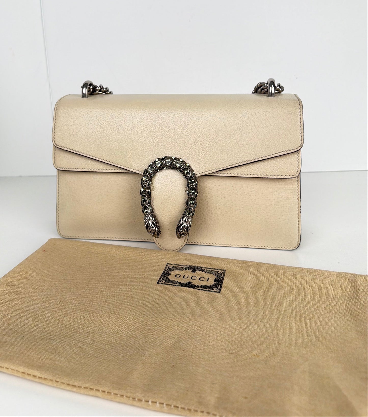Gucci Dionysus Small Shoulder Bag in White Calfskin Leather YE-6
