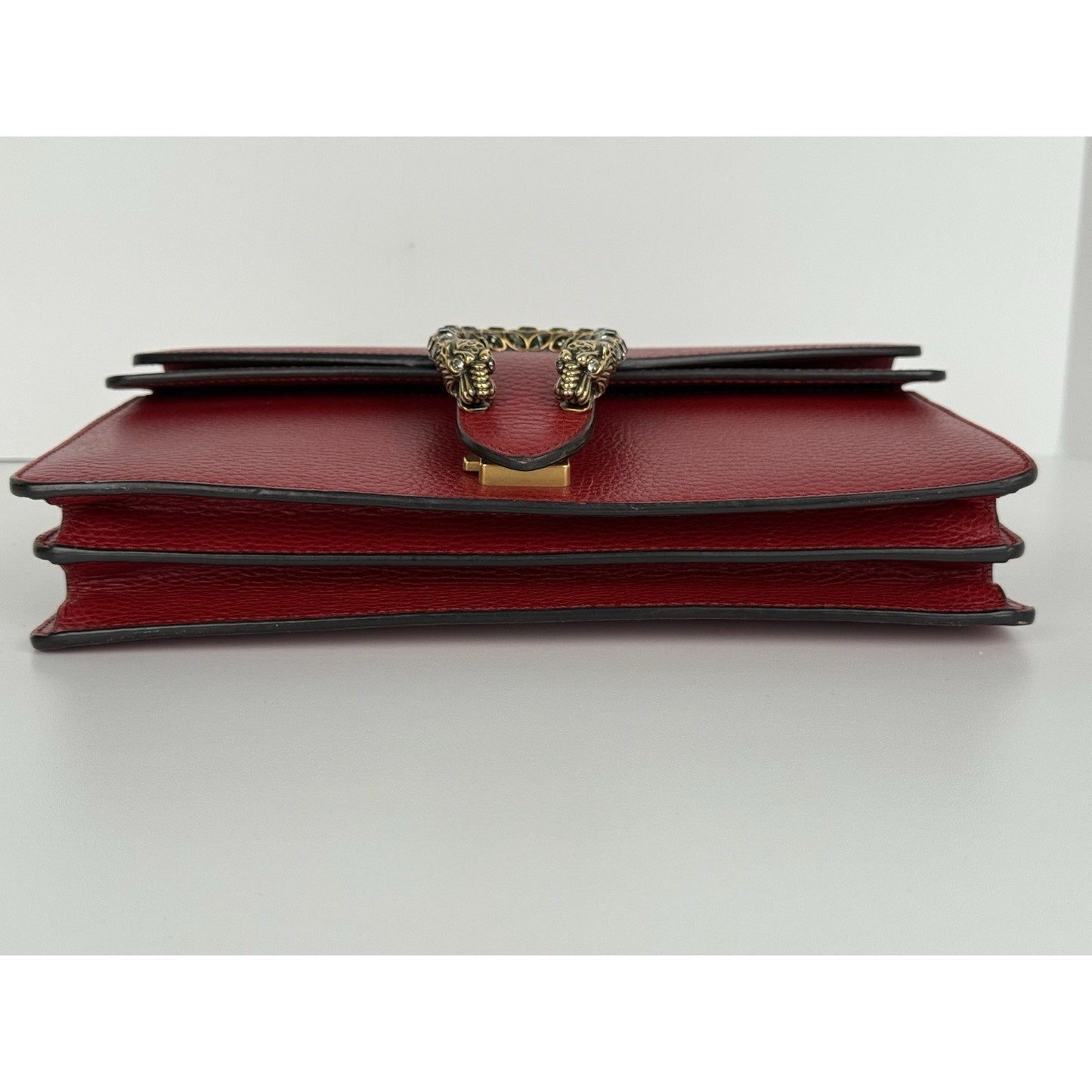 Gucci Dionysus Small Chain Strap Women's Shoulder Bag in Red Leather