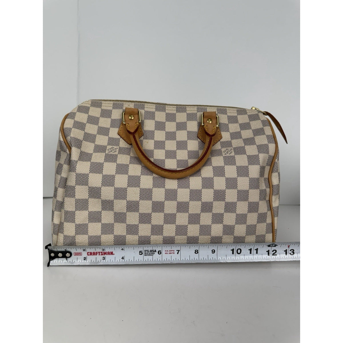 Louis Vuitton Speedy 30 Top Handle Bag in Damier Azur Coated Canvas 2007 S02