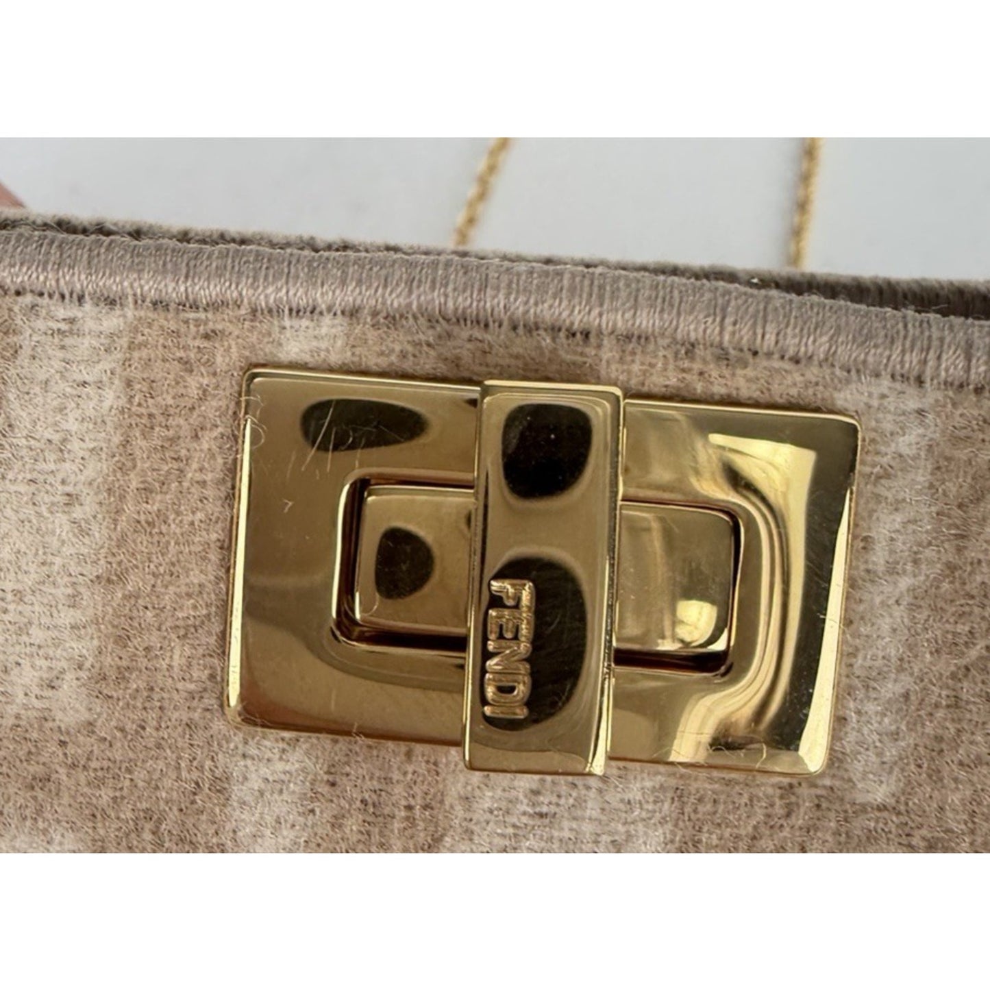 Fendi Nano Peekaboo Charm Bag in Iconic Zucca FF Monogram Canvas K3
