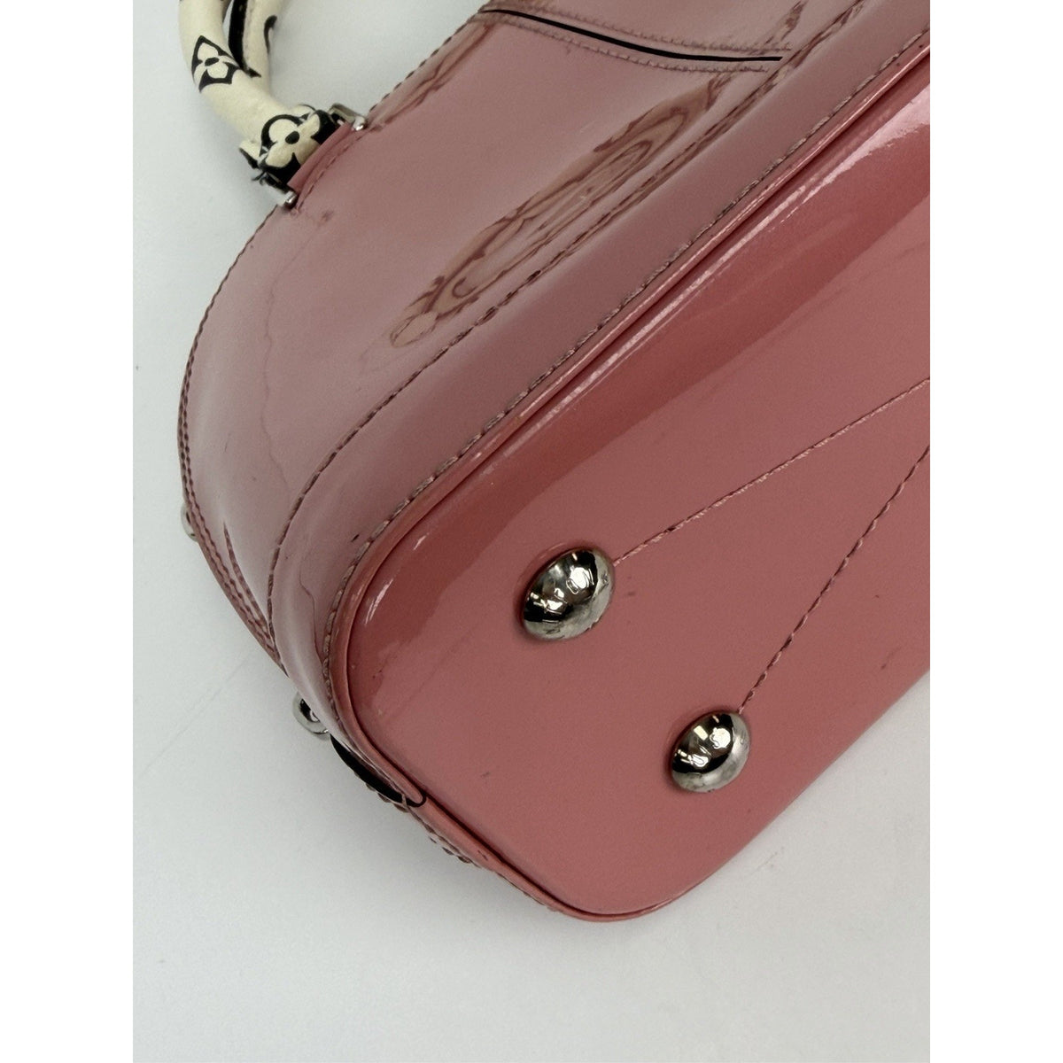 Louis Vuitton Alma BB Small Handbag in Vernis Miroir Pink Patent Leather 2017