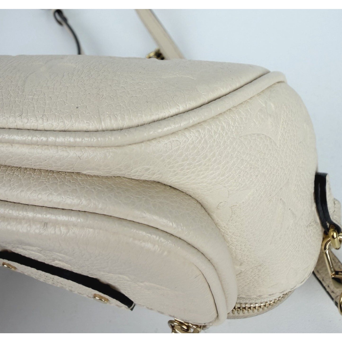 Louis Vuitton Mini Bumbag in Cream Embossed Monogram Empreinte Leather NFC U1