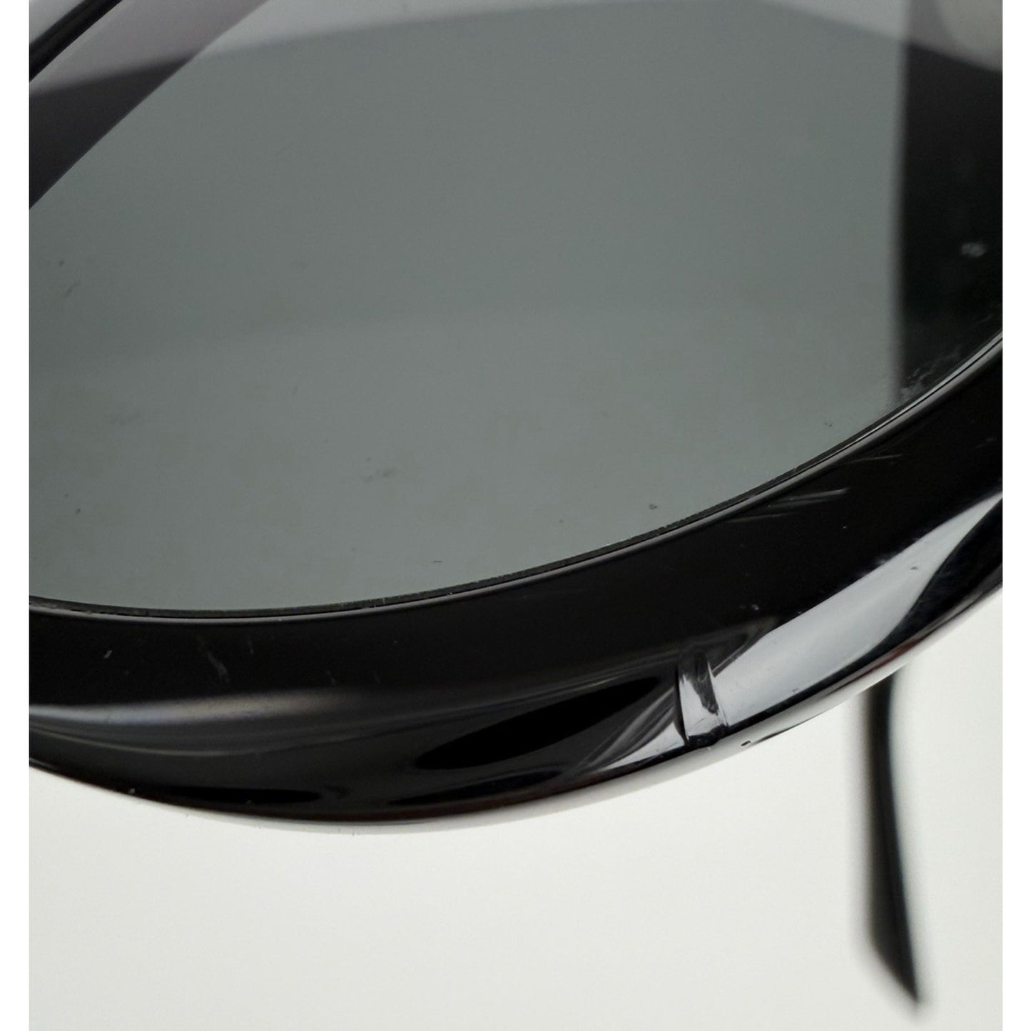 Prada Symbole Oval Car-Eye Sunglasses 55 in Black with Dark Gray Lenses